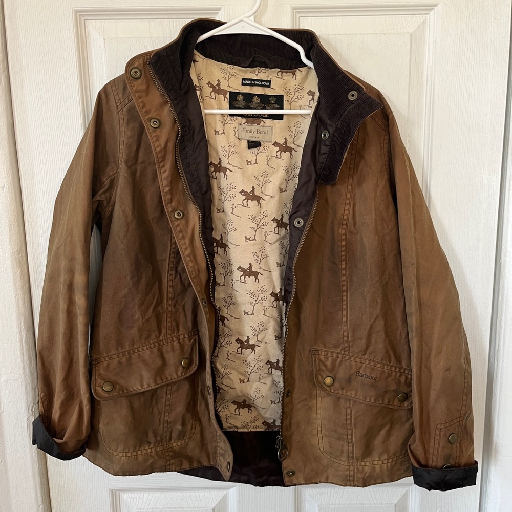Barbour Waxed Cotton Jacket Size 12